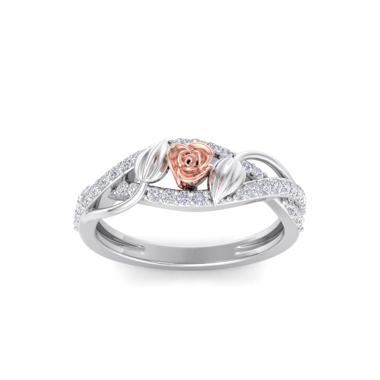 Rose Garden ring in white gold with white diamond of 0.33 ct in weight