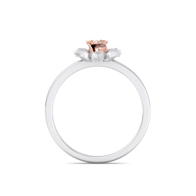 Rose Garden ring in white gold with white diamond of 0.09 ct in weight