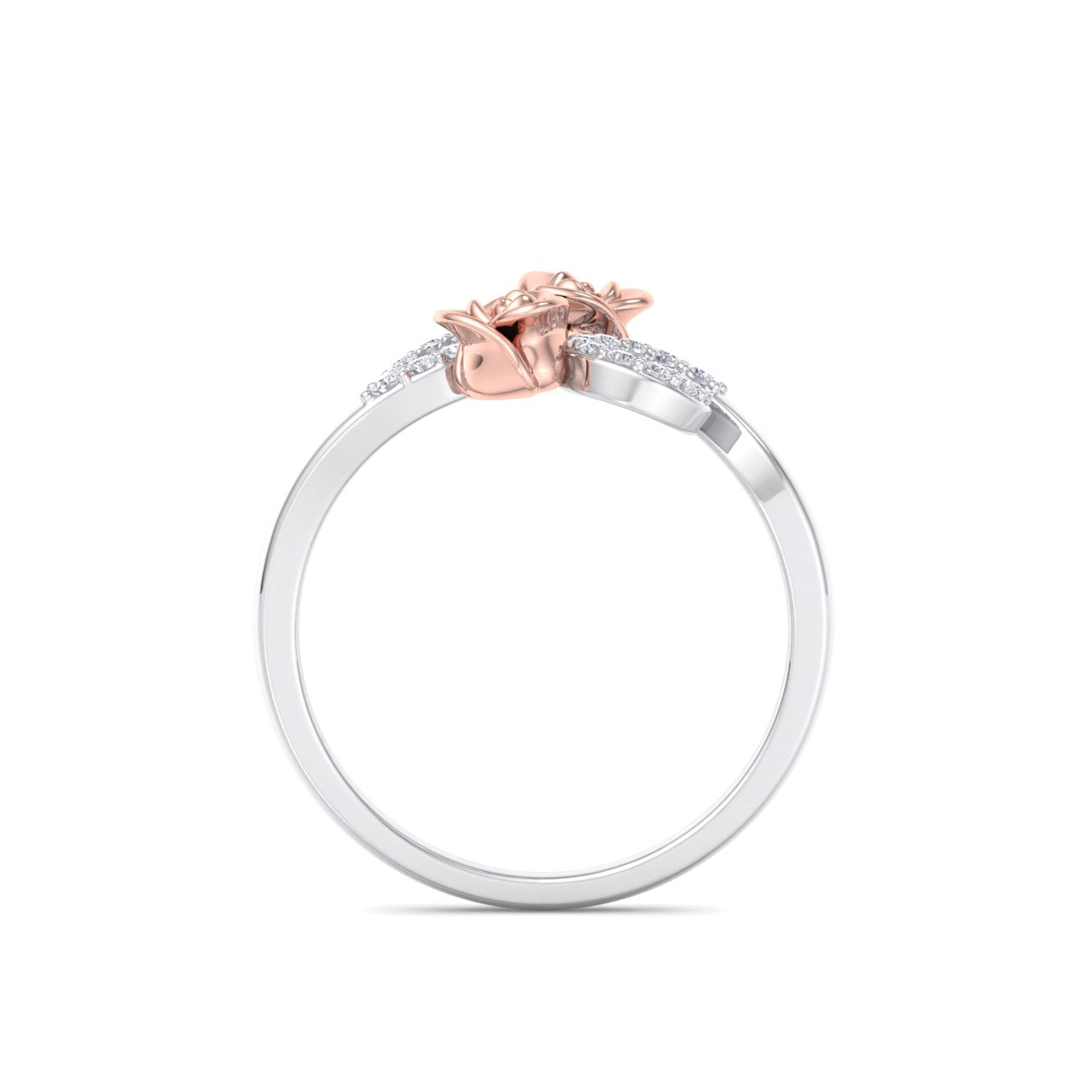 Rose Garden ring in white gold with white diamond of 0.17 ct in weight
