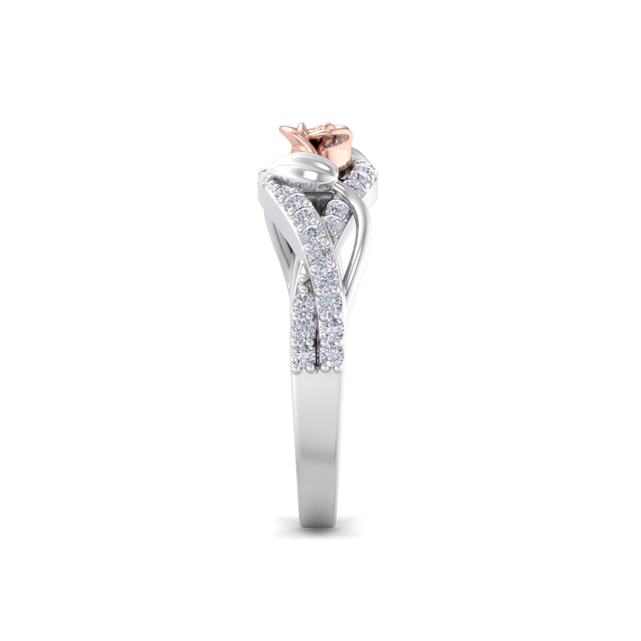 Rose Garden ring in white gold with white diamond of 0.33 ct in weight