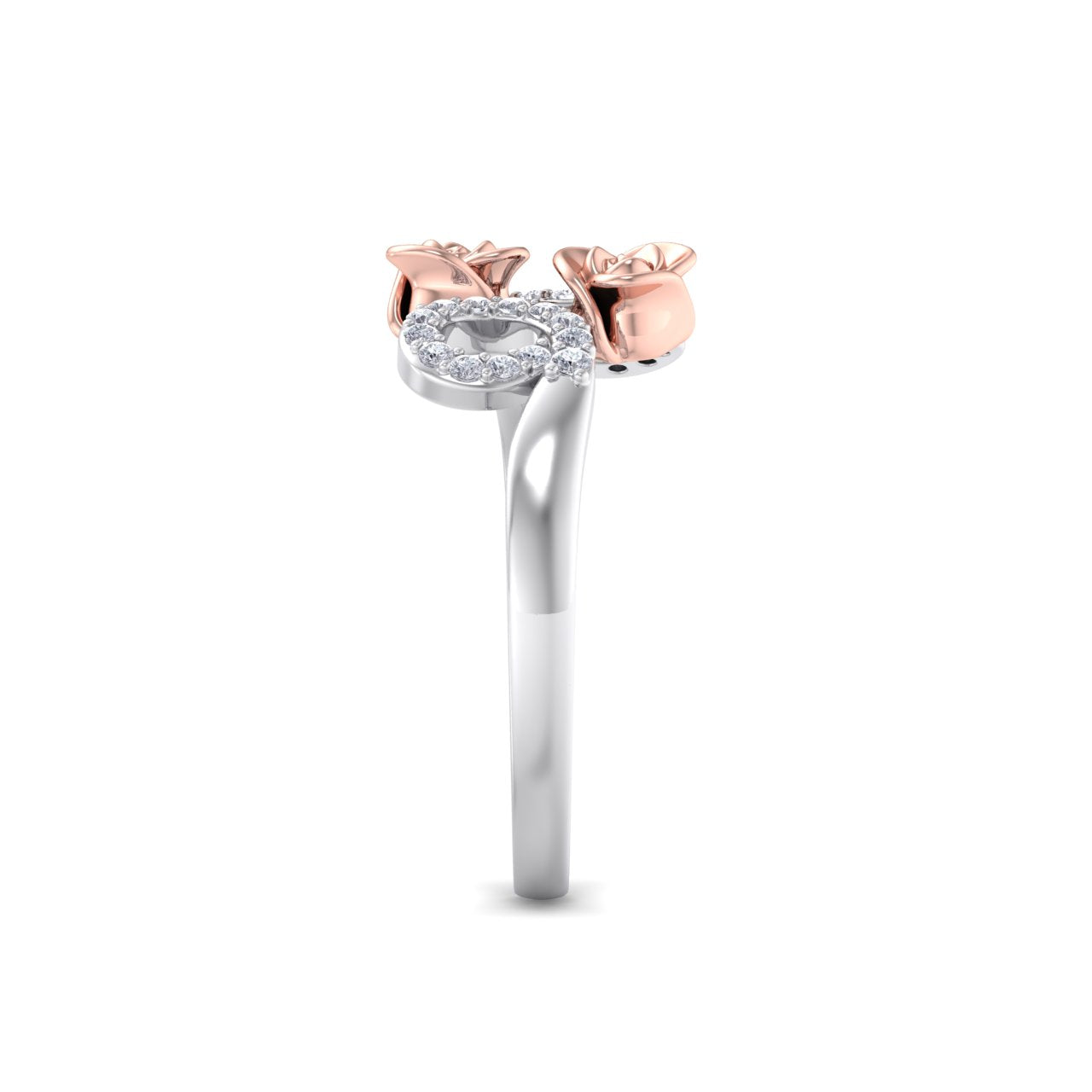 Rose Garden ring in white gold with white diamond of 0.17 ct in weight