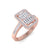 Beautiful Ring in rose gold with white baguette diamonds of 0.59 ct in weight