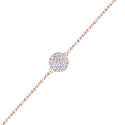 Circle bracelet in rose gold with white diamonds of 0.50 ct in weight