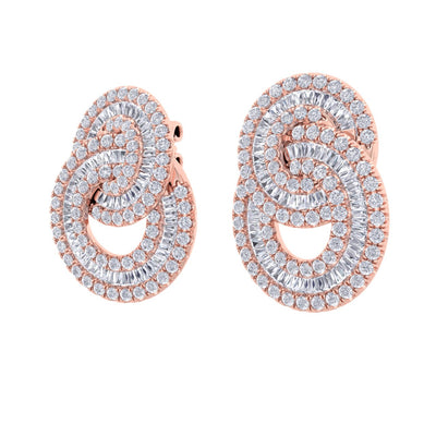 Glam earrings in yellow gold with white diamonds of 3.24 ct in weight - HER DIAMONDS®