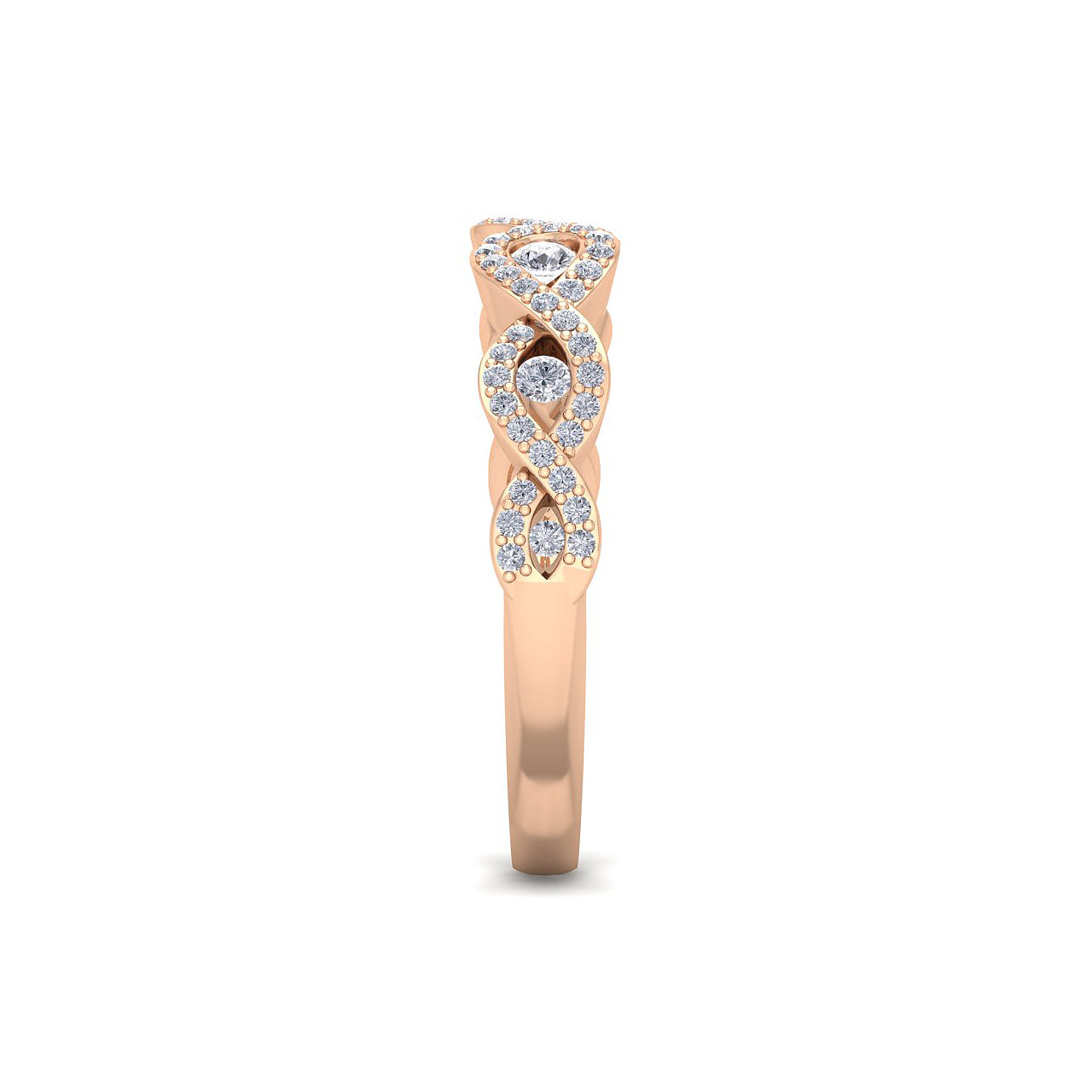 Beautiful Ring in rose gold with white diamonds of 0.40 ct in weight