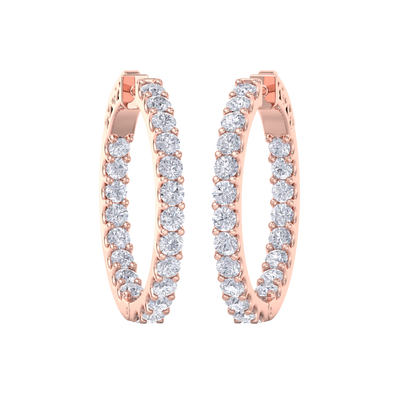 Diamond eternity hoop earrings in white gold with white diamonds of 4.00 ct in weight 