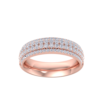 Diamond ring in yellow gold with white diamonds of 0.85 ct in weight