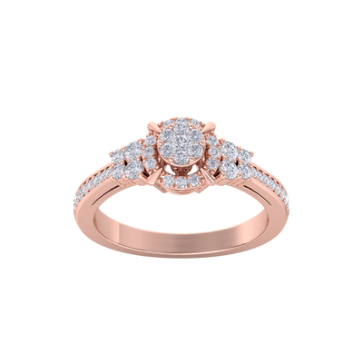 Diamond ring in rose gold with white diamonds of 0.40 ct in weight