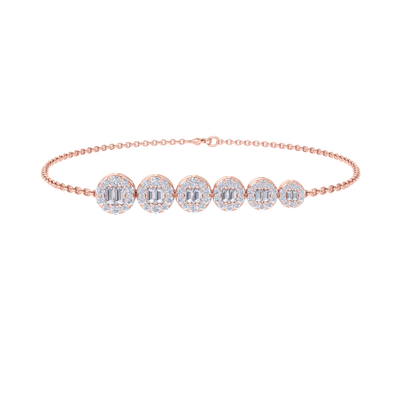 Stylish bracelet in rose gold with white diamonds of 0.72 ct in weight 