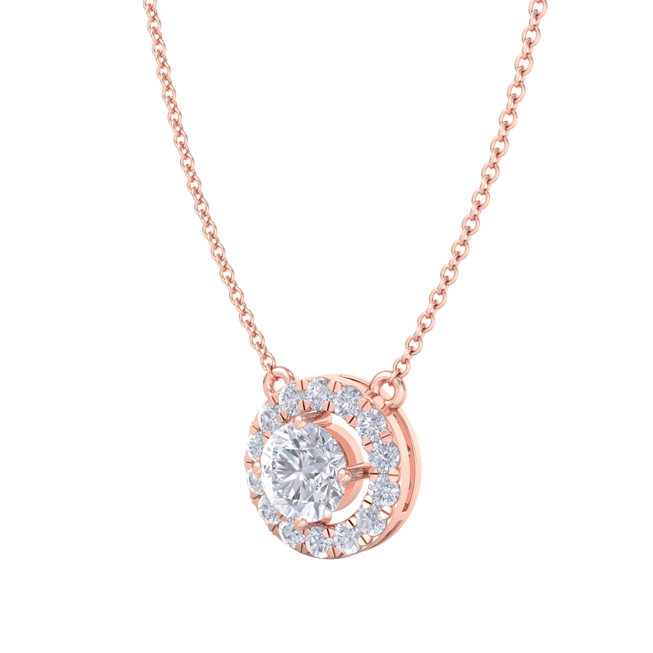 Classic Pendant in yellow gold with white diamonds of 1.42 ct in weight