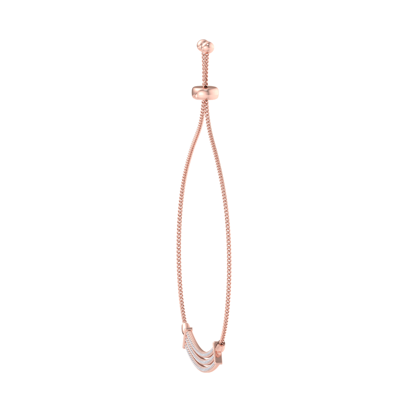 Diamond bar necklace in rose gold with white diamonds of 0.93 ct in weight