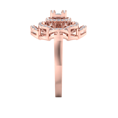 Diamond ring in rose gold with white diamonds of 0.53 ct in weight