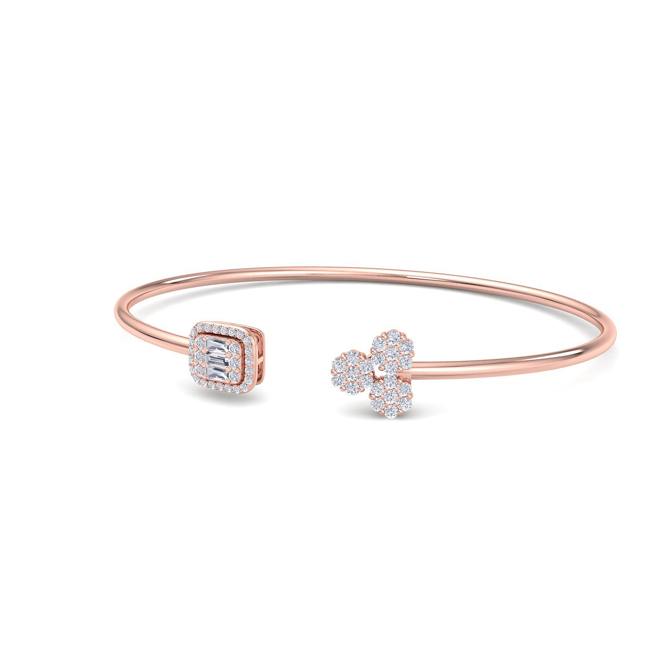 Bracelet in rose gold with white diamonds of 0.58 ct in weight