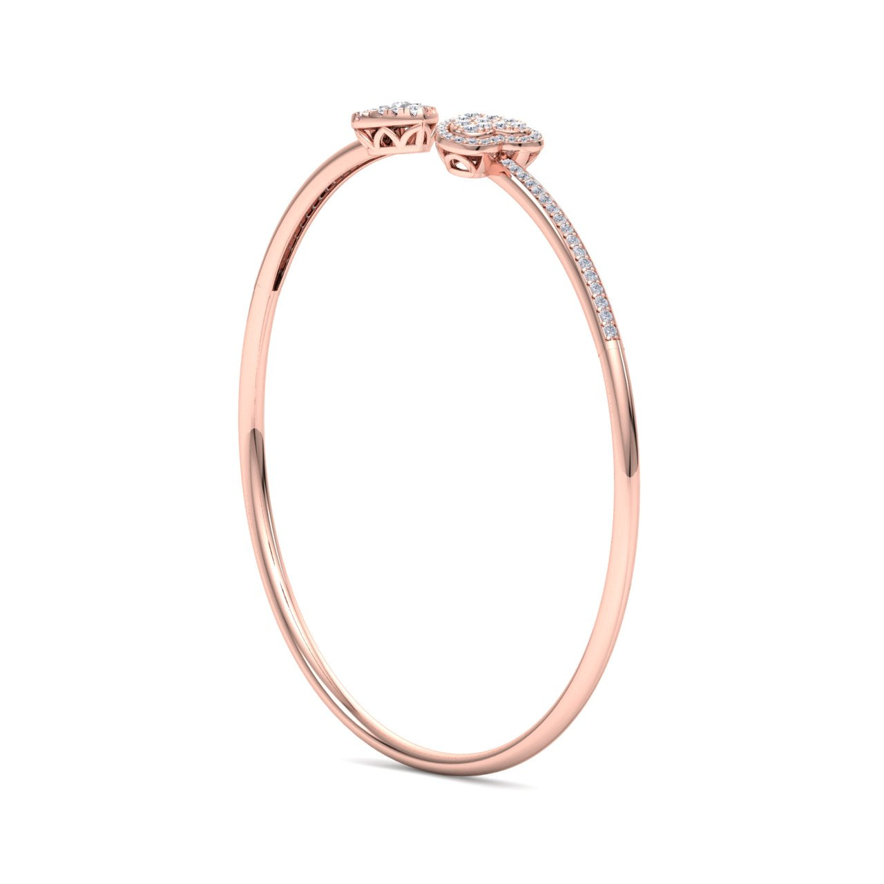 Beautiful Bracelet in rose gold with white diamonds of 0.56 ct in weight