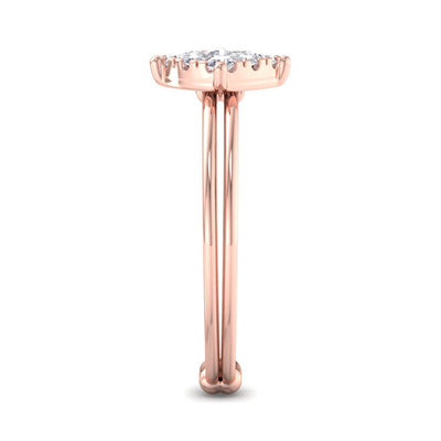 Beautiful Ring in rose gold with white diamonds of 0.26 ct in weight