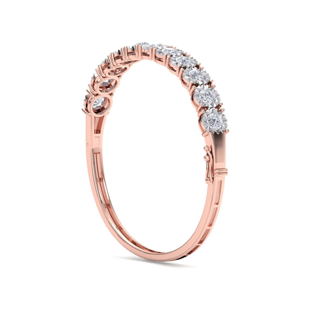 Bracelet in rose gold with white diamonds of 3.30 ct in weight
