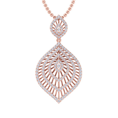 Exclusive pendant in yellow gold with white diamonds of 2.03 ct in weight