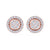 Halo stud earrings in white gold with white diamonds of 0.37 ct in weight