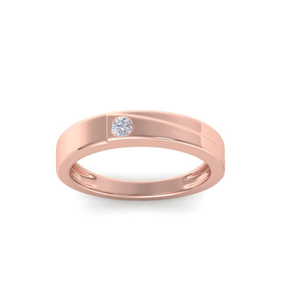 Wedding band in rose gold with white diamonds of 0.06 ct in weight