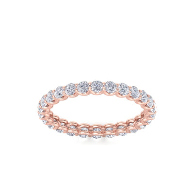 Eternity ring in rose gold with white diamonds of 0.91 ct in weight
