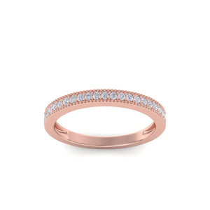 Pavé half eternity band in rose gold with white diamonds of 0.16 ct in weight