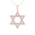 Star of David pendant in rose gold with white diamonds of 0.91 ct in weight