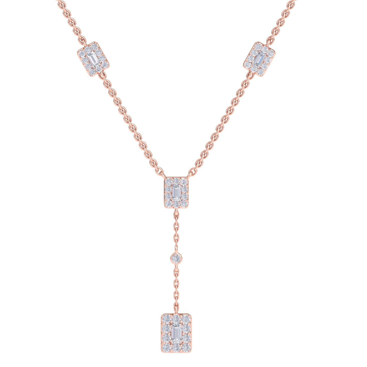 Necklace in yellow gold with white diamonds of 0.51 ct in weight