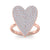Heart ring in rose gold with white diamonds of 1.44 ct in weight
