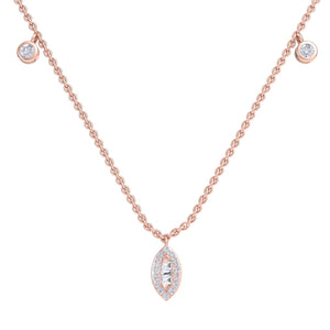 Marquise necklace in rose gold with white diamonds of 0.49 ct in weight - HER DIAMONDS®