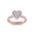 Heart ring in rose gold with white diamonds of 1.03 ct in weight