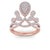 Statement ring in rose gold with white diamonds of 0.38 ct in weight