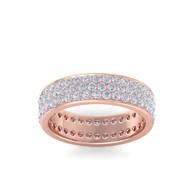 Wedding band in rose gold with white diamonds of 1.76 ct in weight