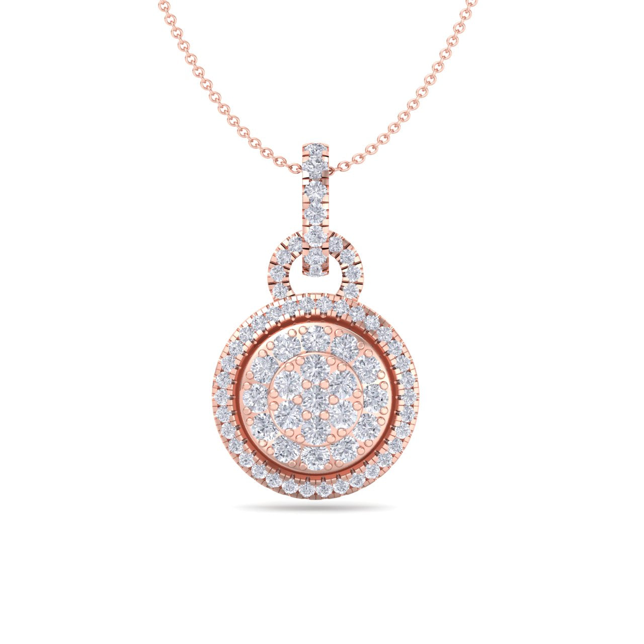 Diamond pendant in rose gold with white diamonds of 0.48 ct in weight - HER DIAMONDS®