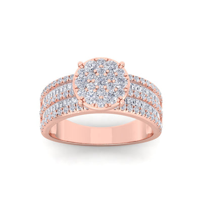Ring in rose gold with white diamonds of 1.11 ct in weight