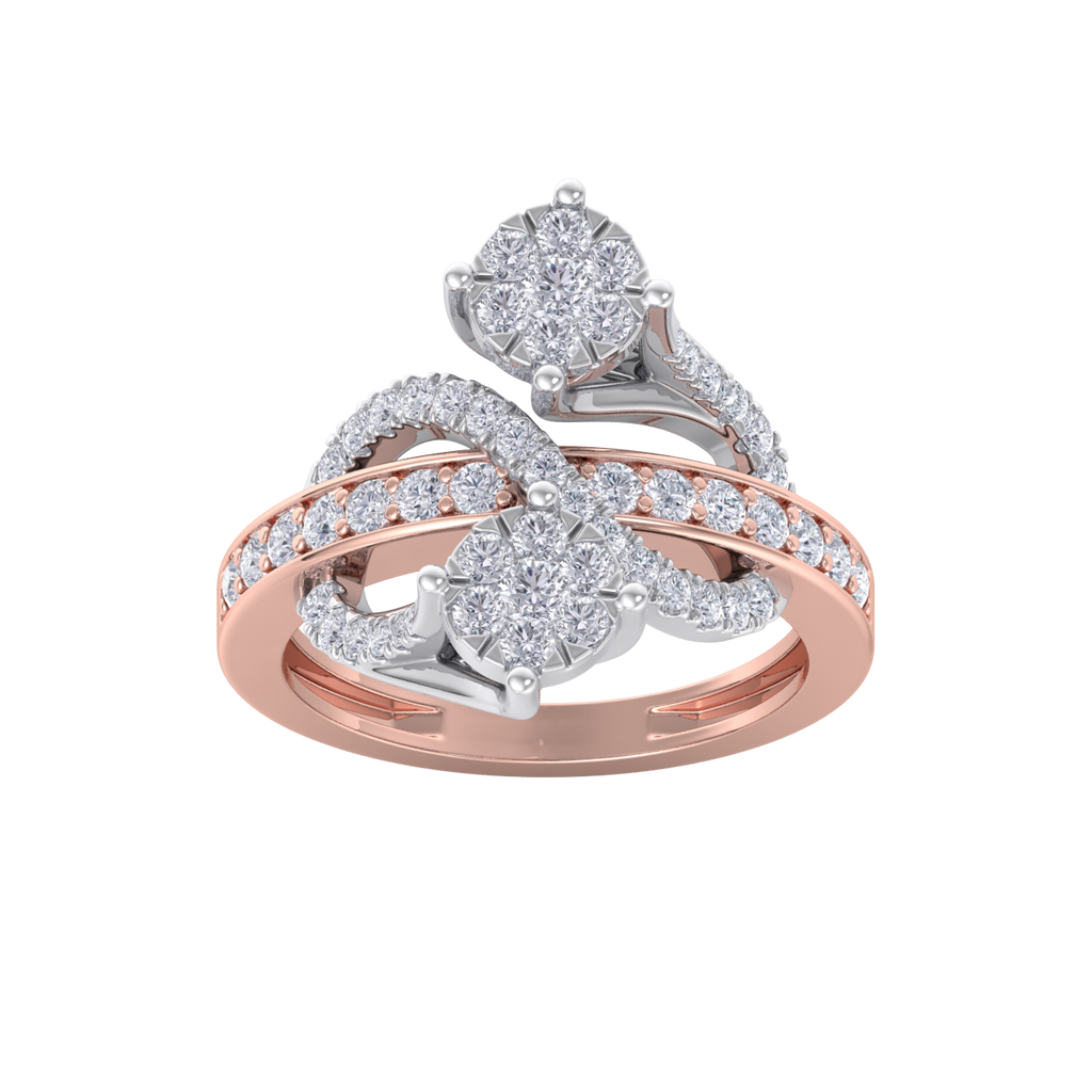 Ring in rose gold with white diamonds of 0.87 ct in weight