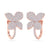 Flower french clip earrings in rose gold with white diamonds of 1.41 ct in weight