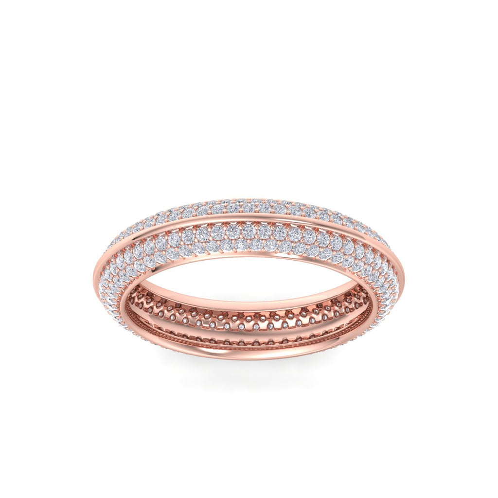 Eternity band in rose gold with white diamonds of 0.96 ct in weight