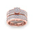 Bridal set in rose gold with white diamonds of 1.14 ct in weight