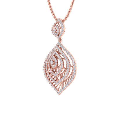 Exclusive pendant in rose gold with white diamonds of 2.03 ct in weight
