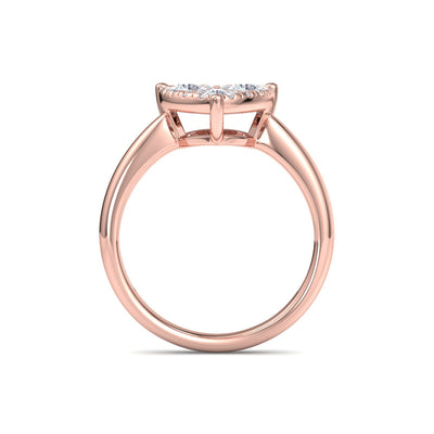 Love ring in rose gold with white diamonds of 0.26 ct in weight