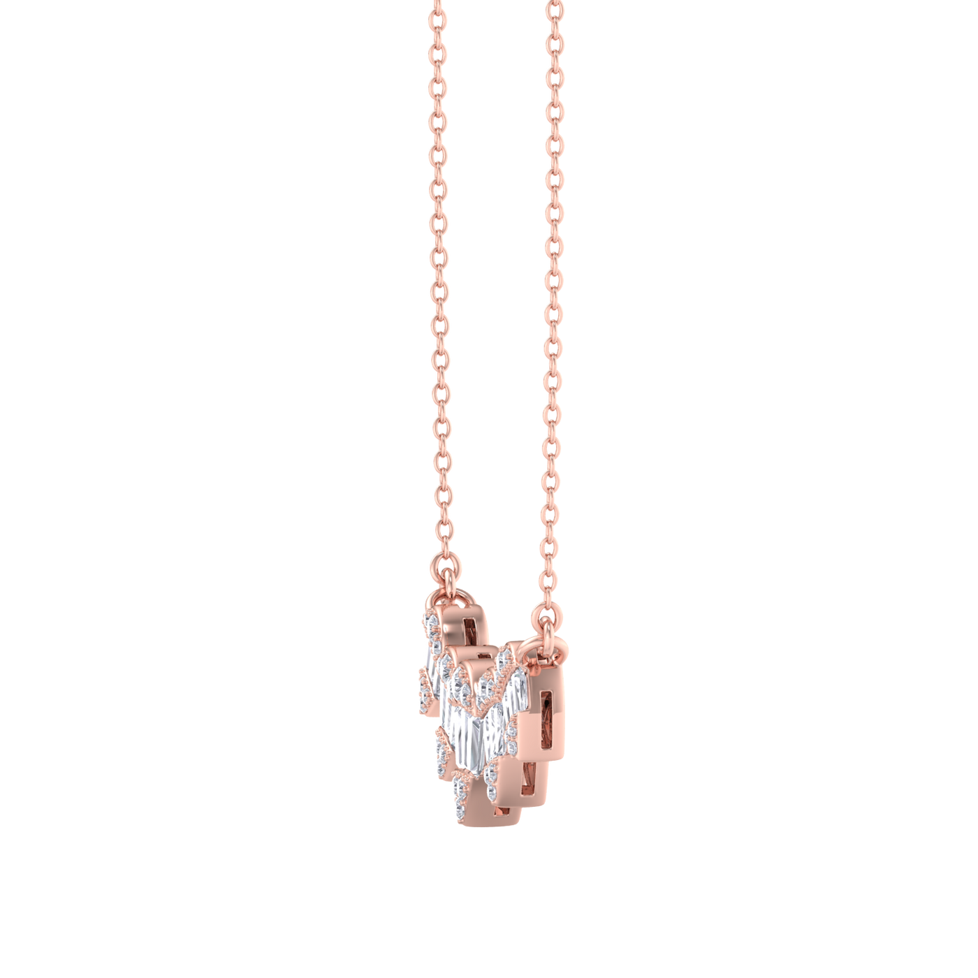 Diamond necklace in rose gold with white diamonds of 0.75 ct in weight