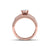 Bridal set in rose gold with white diamonds of 1.14 ct in weight