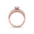 Bridal set in rose gold with white diamonds of 1.01 ct in weight