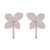 Flower french clip earrings in rose gold with white diamonds of 1.41 ct in weight