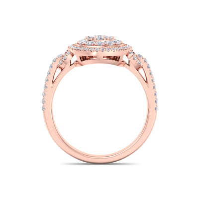 Diamond ring in rose gold with white diamonds of 0.59 ct in weight