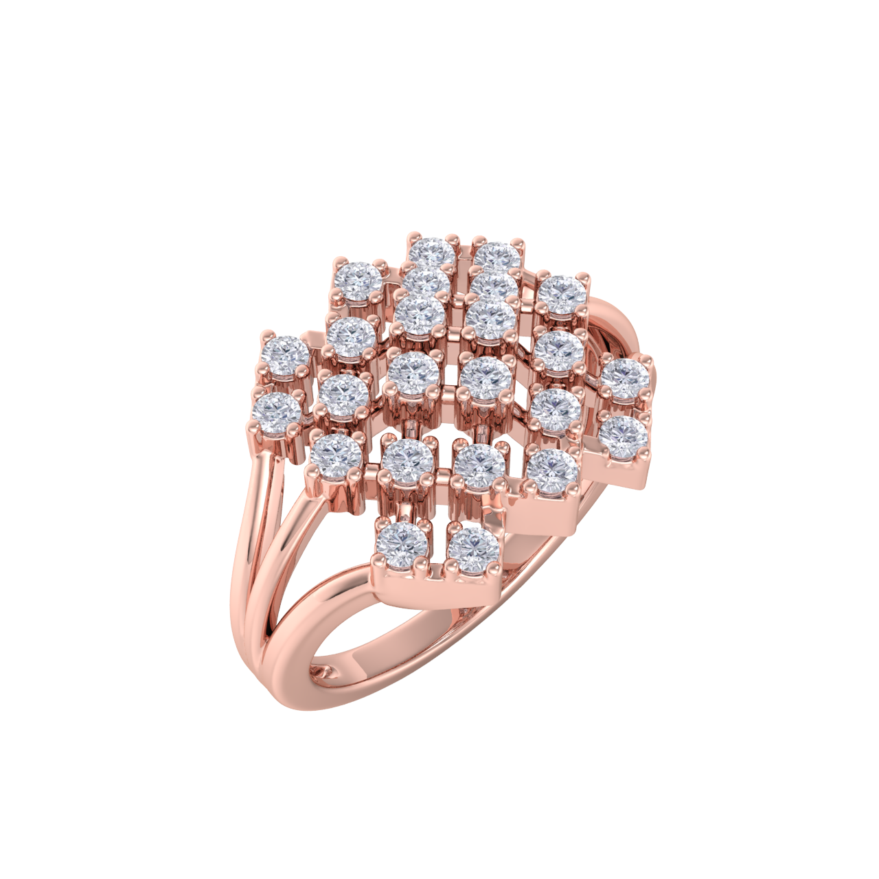 Elegant ring in rose gold with white diamonds of 0.48 ct in weight