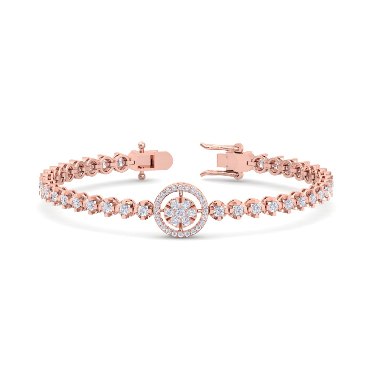 Bracelet in rose gold with white diamonds of 1.65 ct in weight - HER DIAMONDS®
