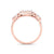 Square ring in rose gold with white diamonds of 0.44 ct in weight - HER DIAMONDS®