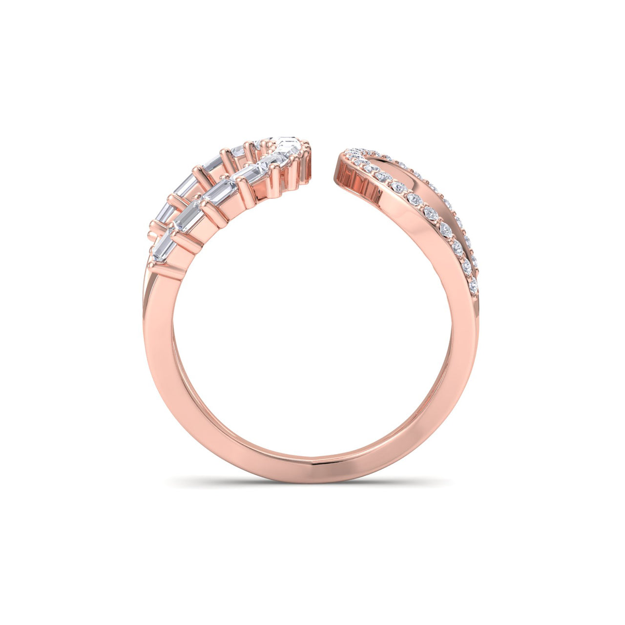 Ring in yellow gold with white diamonds of 0.44 ct in weight