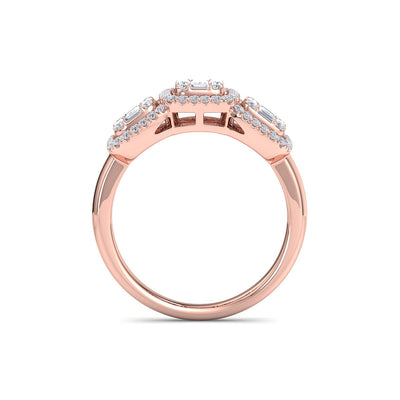 Ring in rose gold with white diamonds of 0.90 ct in weight